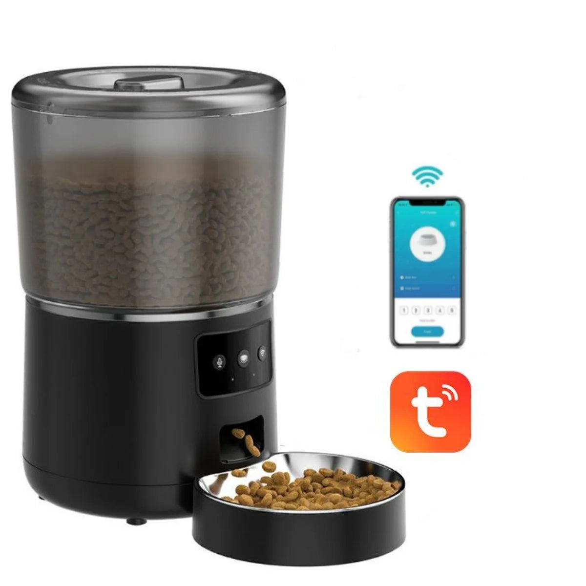 NPET 4L Automatic smart pet feeder for cats dogs multiple pets with stainless steel bowl Customize healthy food 1-9 portions