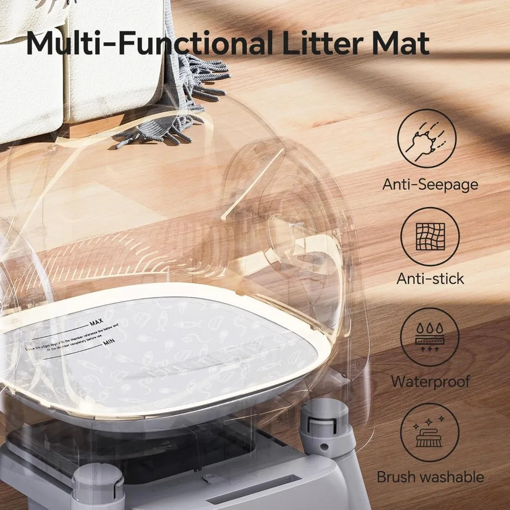 Self Cleaning Cat Litter Box | Open-Top Automatic for Multiple Cats (Safety Sensors) | Includes Liner Bags & Litter Mat