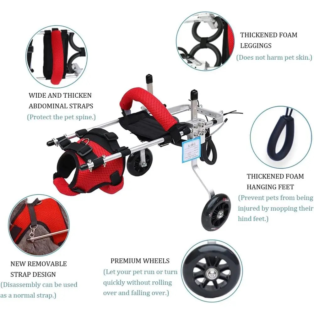 Cat Wheelchair, Newly Upgraded Pet Wheelchair, Removable Harness Design, Lightweight Cat Wheelchair for Back Legs of Doggie, Cat