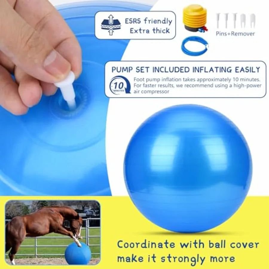 Herding Ball for Dogs 25 Medium Herding Ball with AntiBurst Cover and Pump Outdoor Dog Exercise Toy for Australian Shepherd Ger