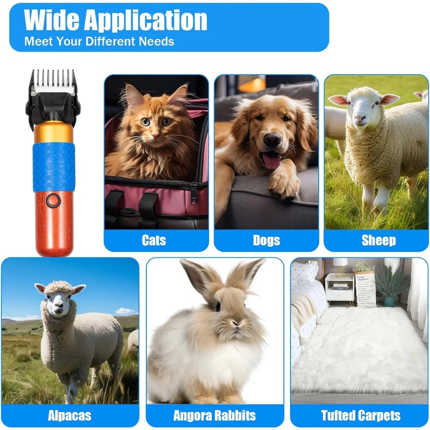 200W Electric Pet Clippers,Pet Dog Grooming Clippers Kit Low Noise Pet Hair Trimmer for Grooming Hair Clipper for Dogs Cats Pets