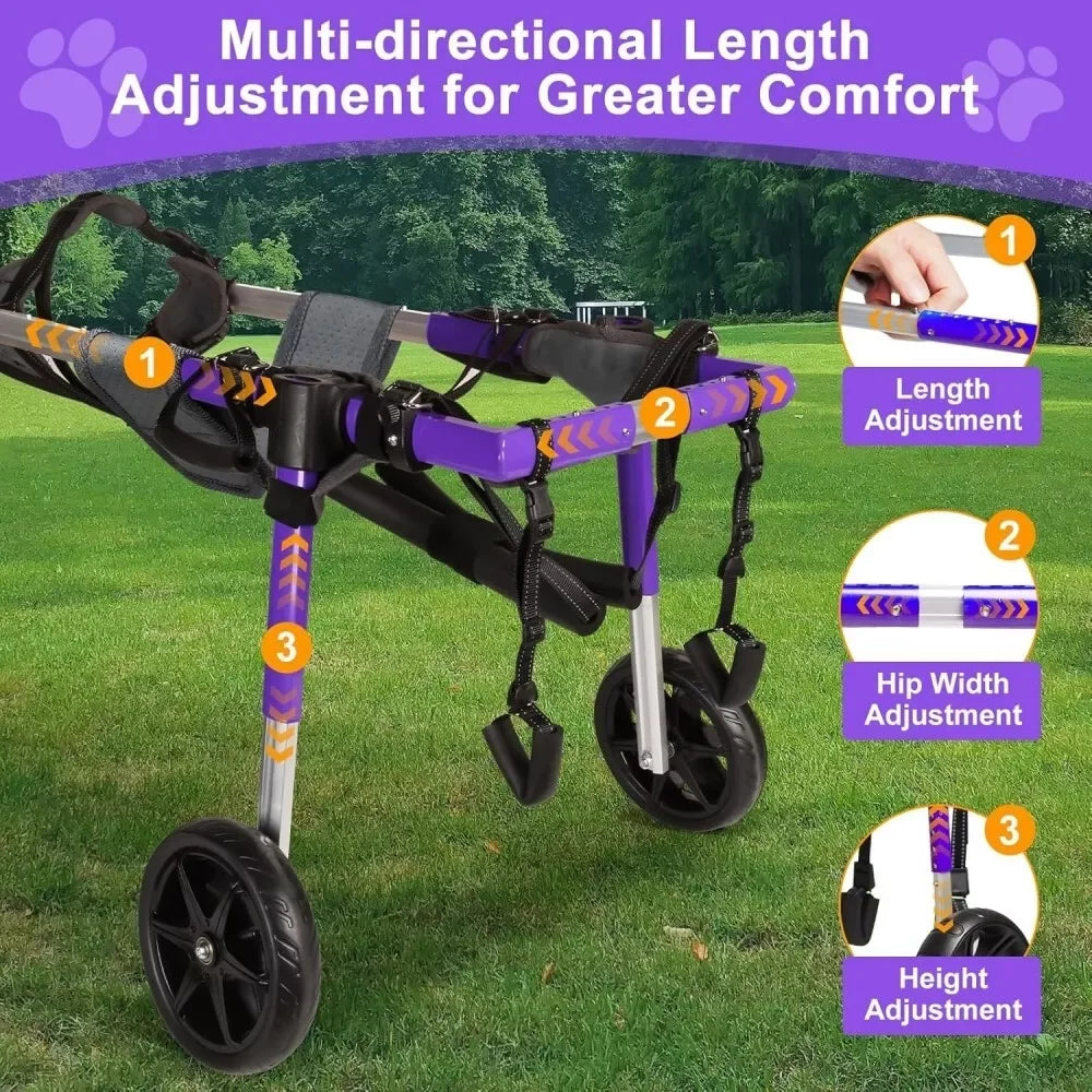 Dog Wheelchair for Back Legs - Lightweight Aluminum Alloy Dog Wheelchair Upgraded All-Terrain Tires for Large Dogs