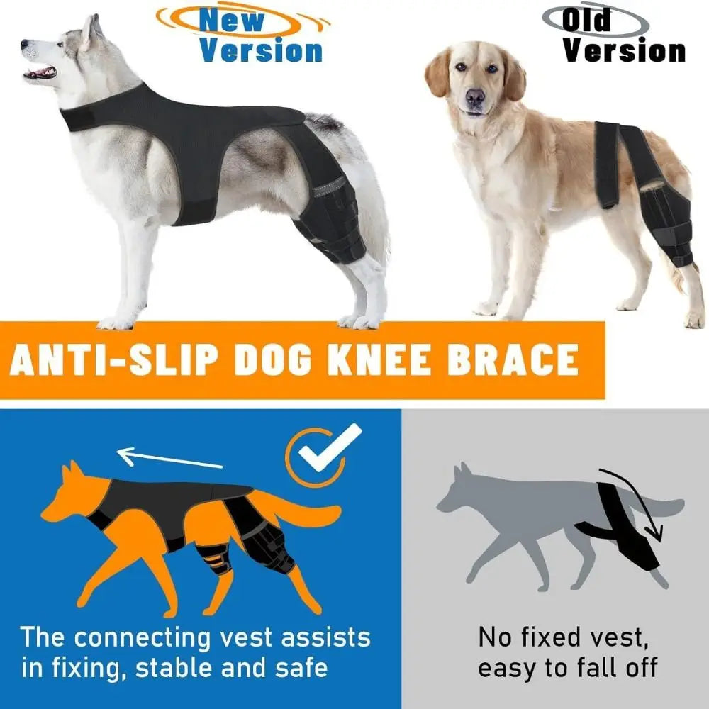Adjustable Dog Knee Brace Breathable Durable Leg Support Bracket Joint Support Reflective Design Pet Knee Wound Protection