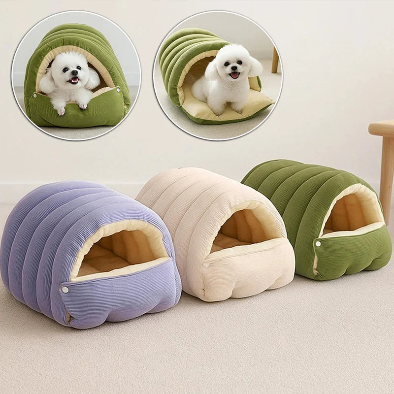Plush Cat Bed Warm Pet House Thickening Warmth Comfort Soft Winter Kittens Sleeping Beds Cat Cave For Pet Warmth Pet Supplies