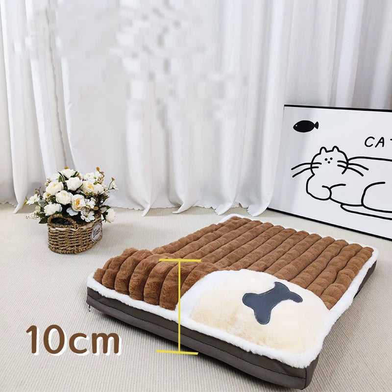 Winter Dog Bed Removable Washable Pet Dog Mat Sofa For Small Medium Large Dogs Cushion Protect Cervical Pet Mat