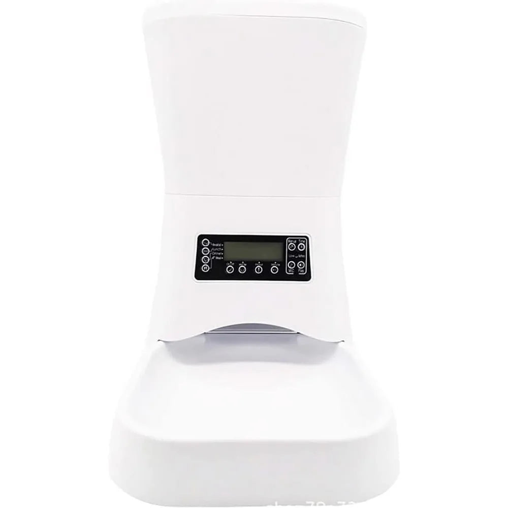 Automatic Cat Feeder, 7L Auto Pet Dry Food Dispenser with Clog-Free Design, Low Food LED Indication, 0-50 Portion Control