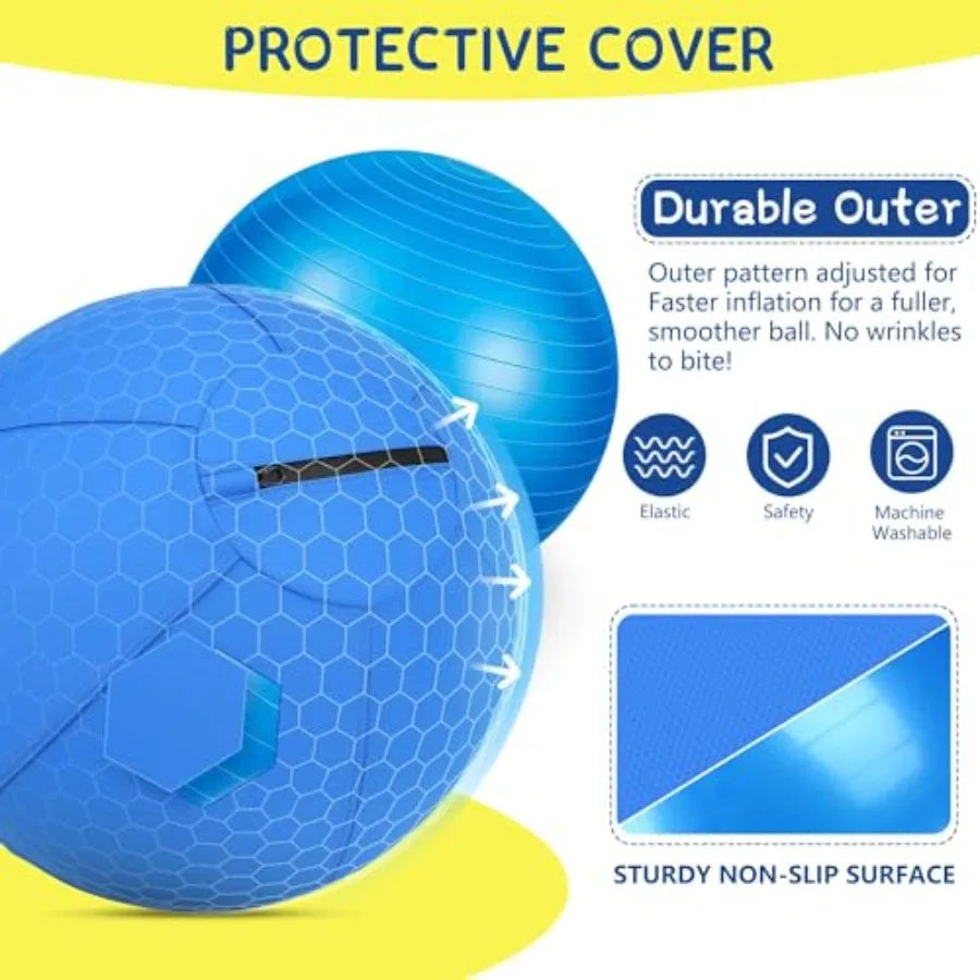 Herding Ball for Dogs 25 Medium Herding Ball with AntiBurst Cover and Pump Outdoor Dog Exercise Toy for Australian Shepherd Ger