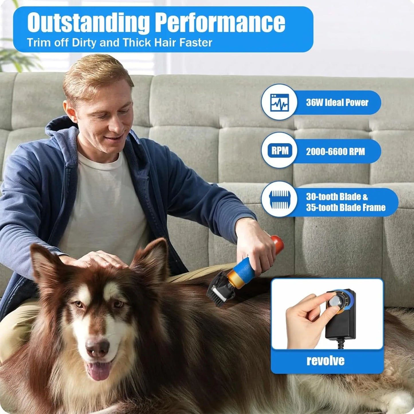 200W Electric Pet Clippers,Pet Dog Grooming Clippers Kit Low Noise Pet Hair Trimmer for Grooming Hair Clipper for Dogs Cats Pets