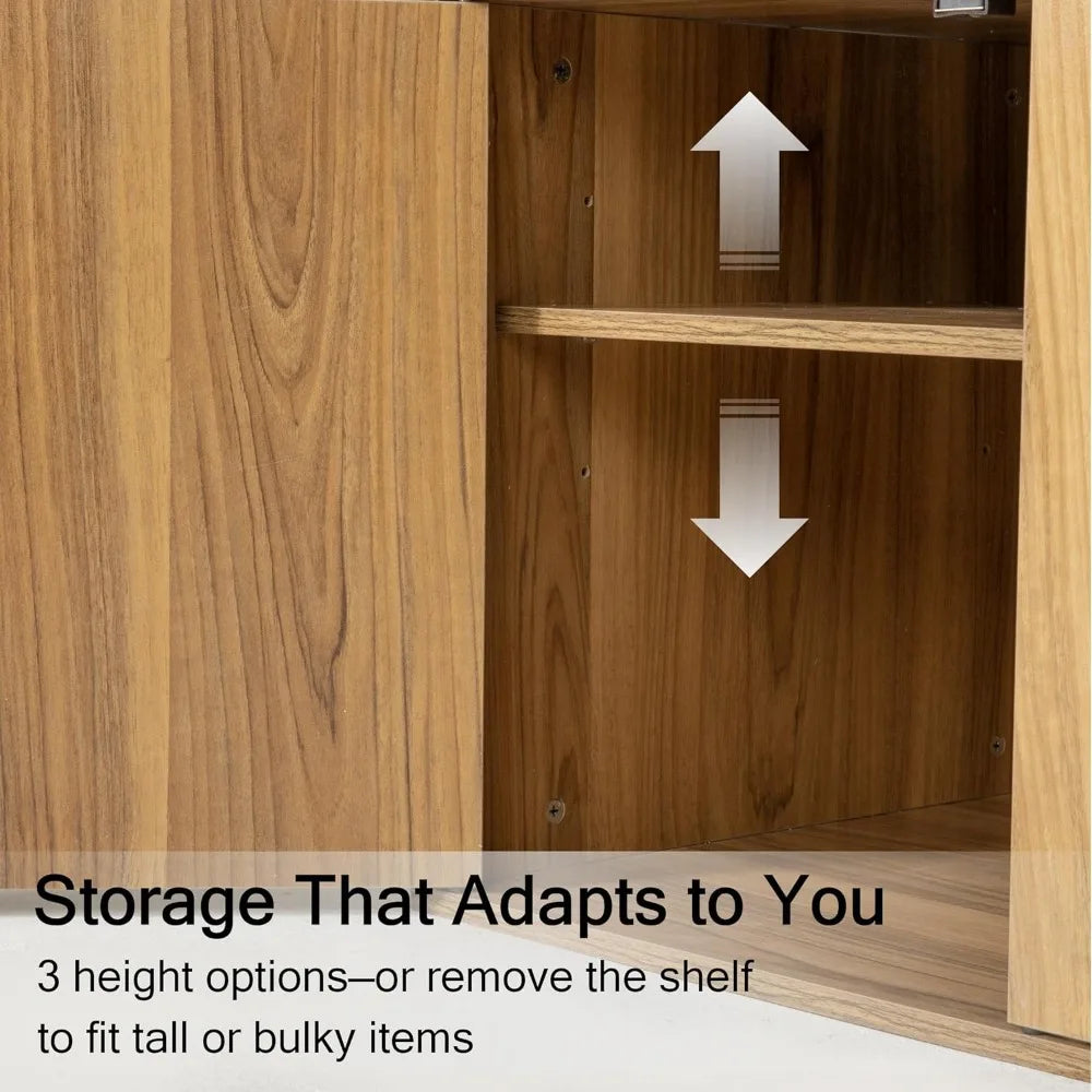 Wooden Cat Litter Box Enclosure with Storage and Adjustable Divider, Concealed Furniture and Hall Table