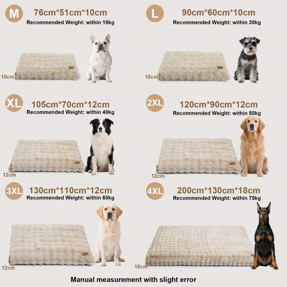 Ultra Plush Dog Bed Soft Pet Cushion Large Dog Crate Puppy Mattress Washable Mat
