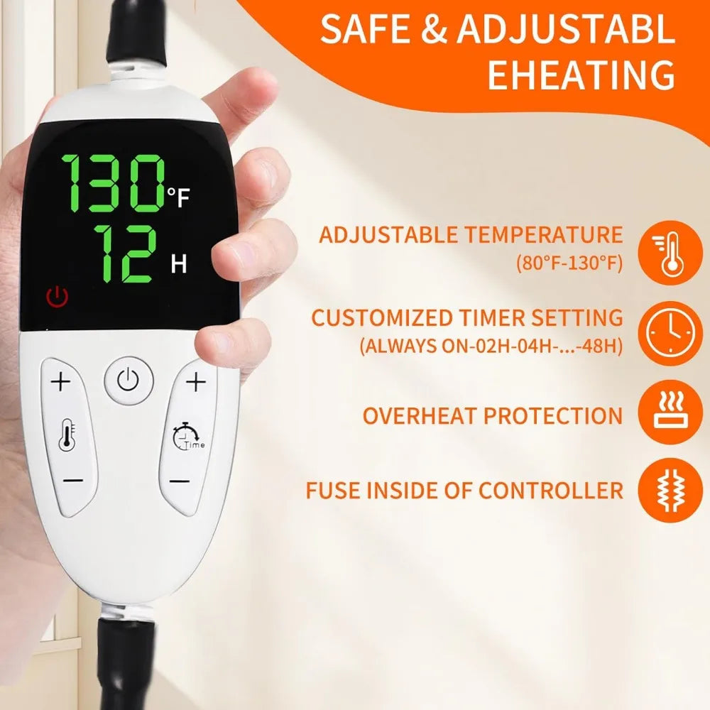 Heated Cat House for Indoor Cats,with Timer & Temp Adjustable Pet Heating Pad Bed Included,Large Foldable Cat Houses & Condos