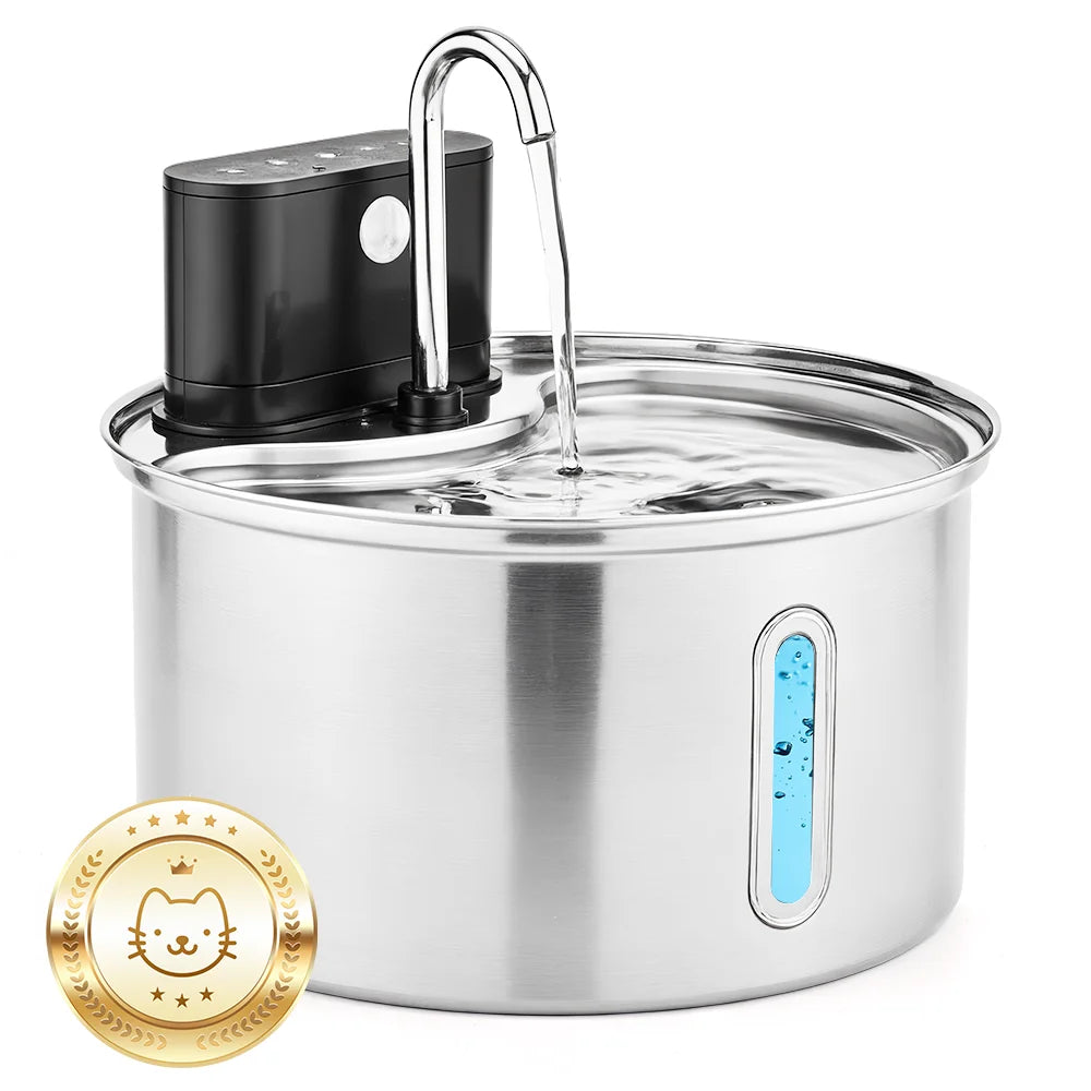 3.5L Stainless Steel Cat Sensor Water Fountain Wireless Smart Automatic Pet Water Dispenser For Cat Dog Pet Drinking Fountain
