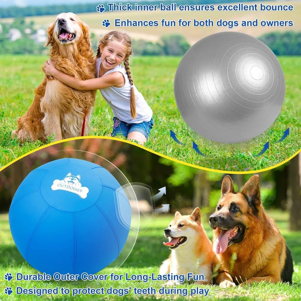 Heavy-Duty Dual-Layer Herding Ball, 22 Inch for Australian Shepherds, Border Collies, and Cattle Dogs - Ideal for Active Play an