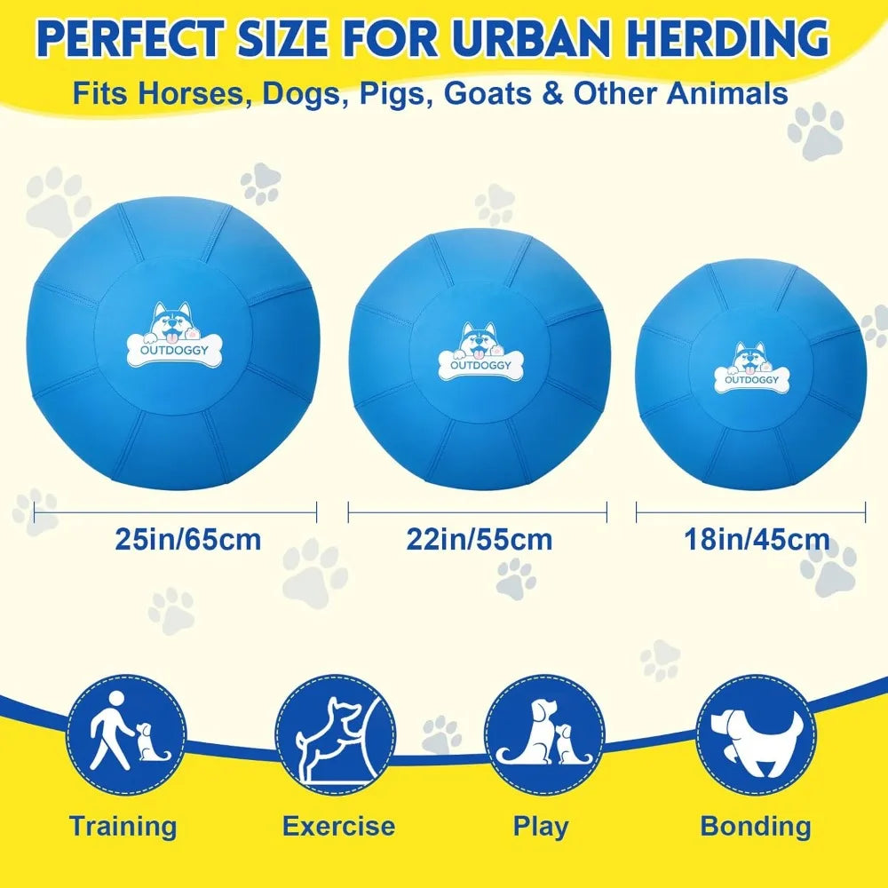 Heavy-Duty Dual-Layer Herding Ball, 22 Inch for Australian Shepherds, Border Collies, and Cattle Dogs - Ideal for Active Play an