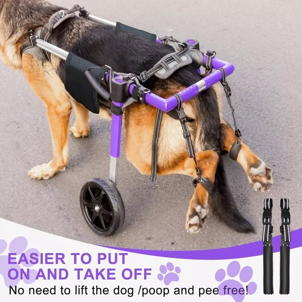 Dog Wheelchair for Back Legs - Lightweight Aluminum Alloy Dog Wheelchair Upgraded All-Terrain Tires for Large Dogs