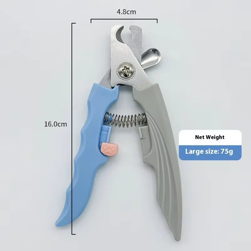 Anti-Scatter Pet Nail Clipper - Stainless Steel Cat Dog Nail Trimmer with Splash Guard for Safe Quick Grooming