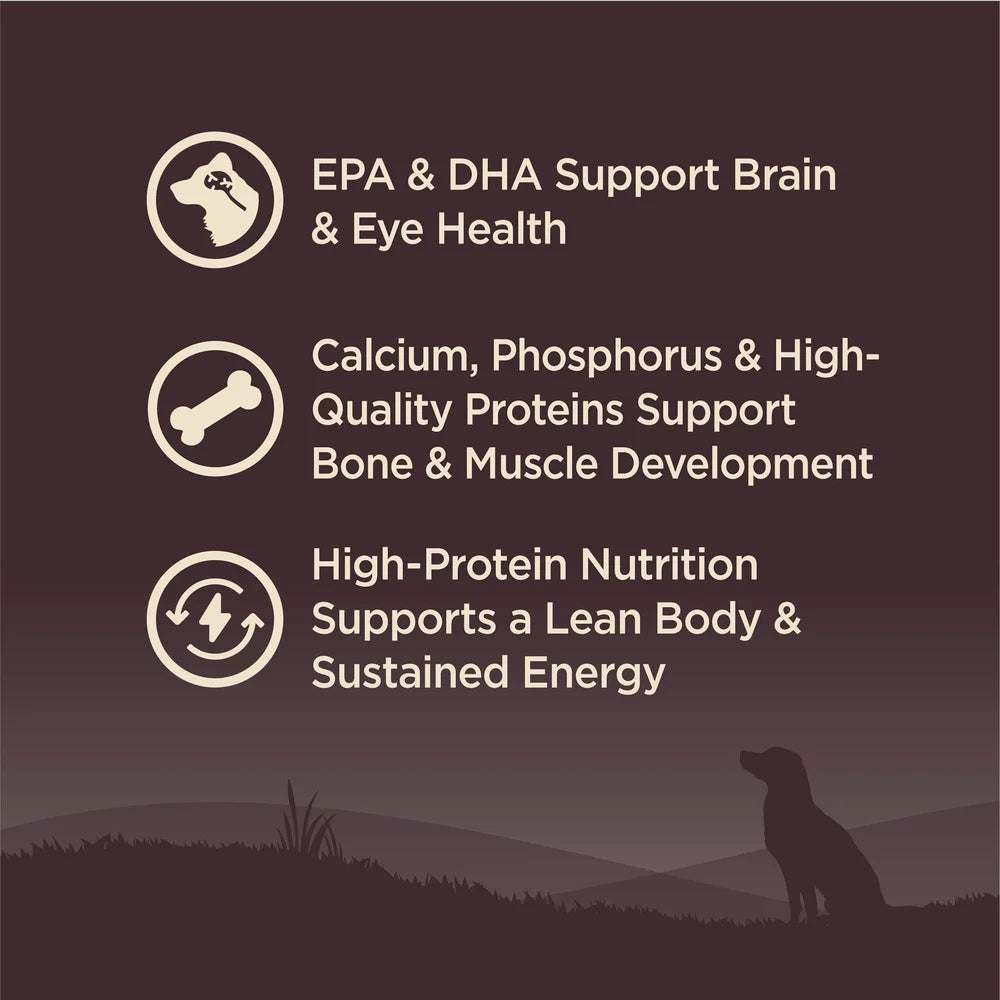 Natural Grain Free Dry Dog Food Puppy Recipe 26lbs Premium Protein Antioxidants DHA Omega Fatty Acids Healthy Skin Nutrient Rich