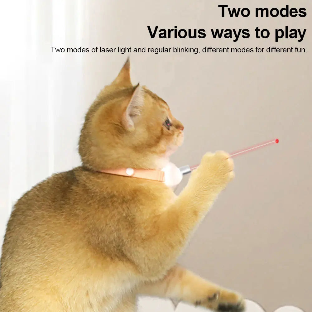 Electric Smart Amusing Kitten Collar USB Rechargeable Interactive Self Entertainment Cat Teasing Collar for Indoor Cats