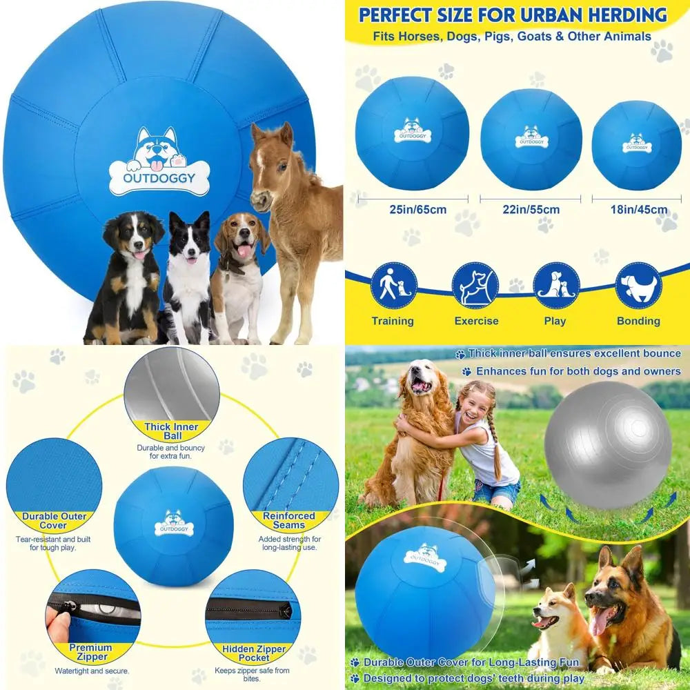 Heavy-Duty Dual-Layer Herding Ball, 22 Inch for Australian Shepherds, Border Collies, and Cattle Dogs - Ideal for Active Play an
