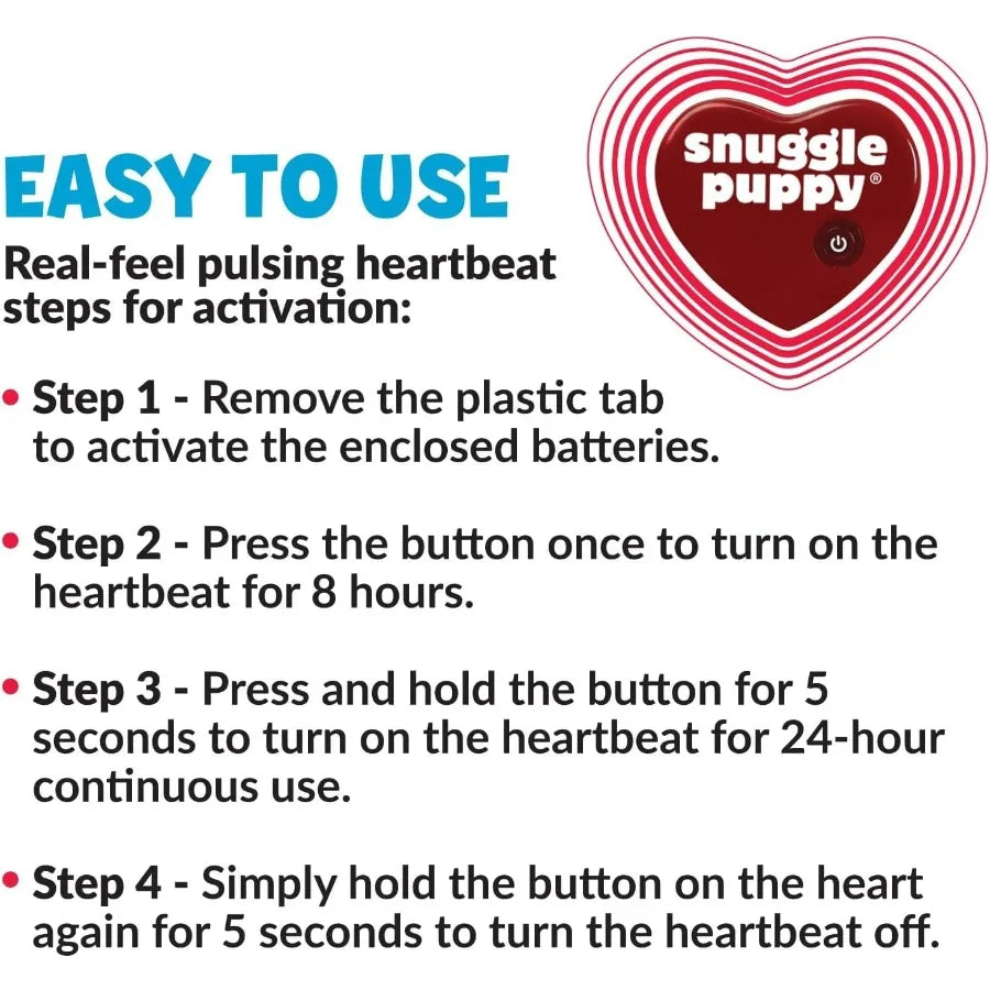 SmartPetLove Original Snuggle Puppy Heartbeat Stuffed Toy for Dogs - Pet Anxiety Relief and Calming Aid - Comfort Toy for Behav
