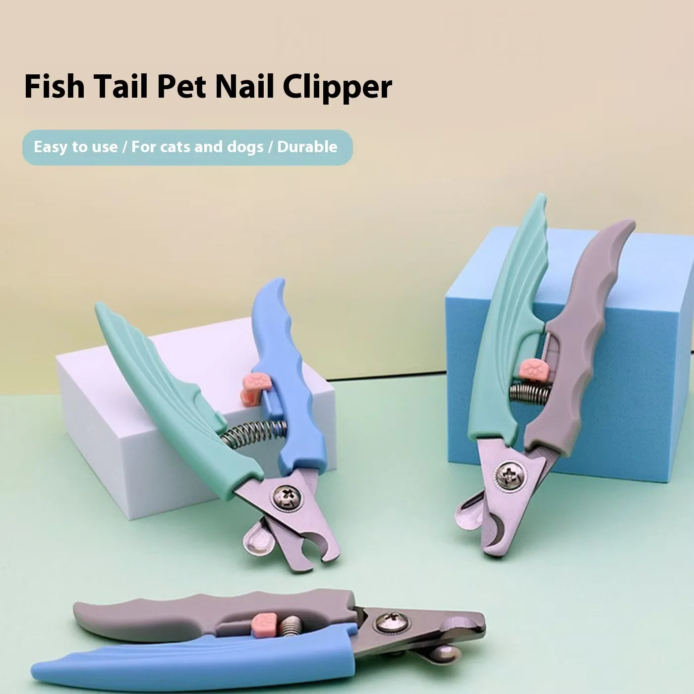 Anti-Scatter Pet Nail Clipper - Stainless Steel Cat Dog Nail Trimmer with Splash Guard for Safe Quick Grooming