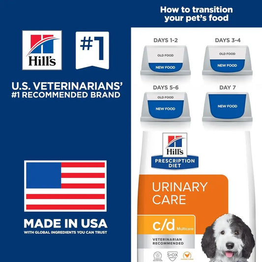 c/d Multicare Urinary Care Chicken Flavor Dry Dog Food, Veterinary Diet, 8.5 lb. Bag