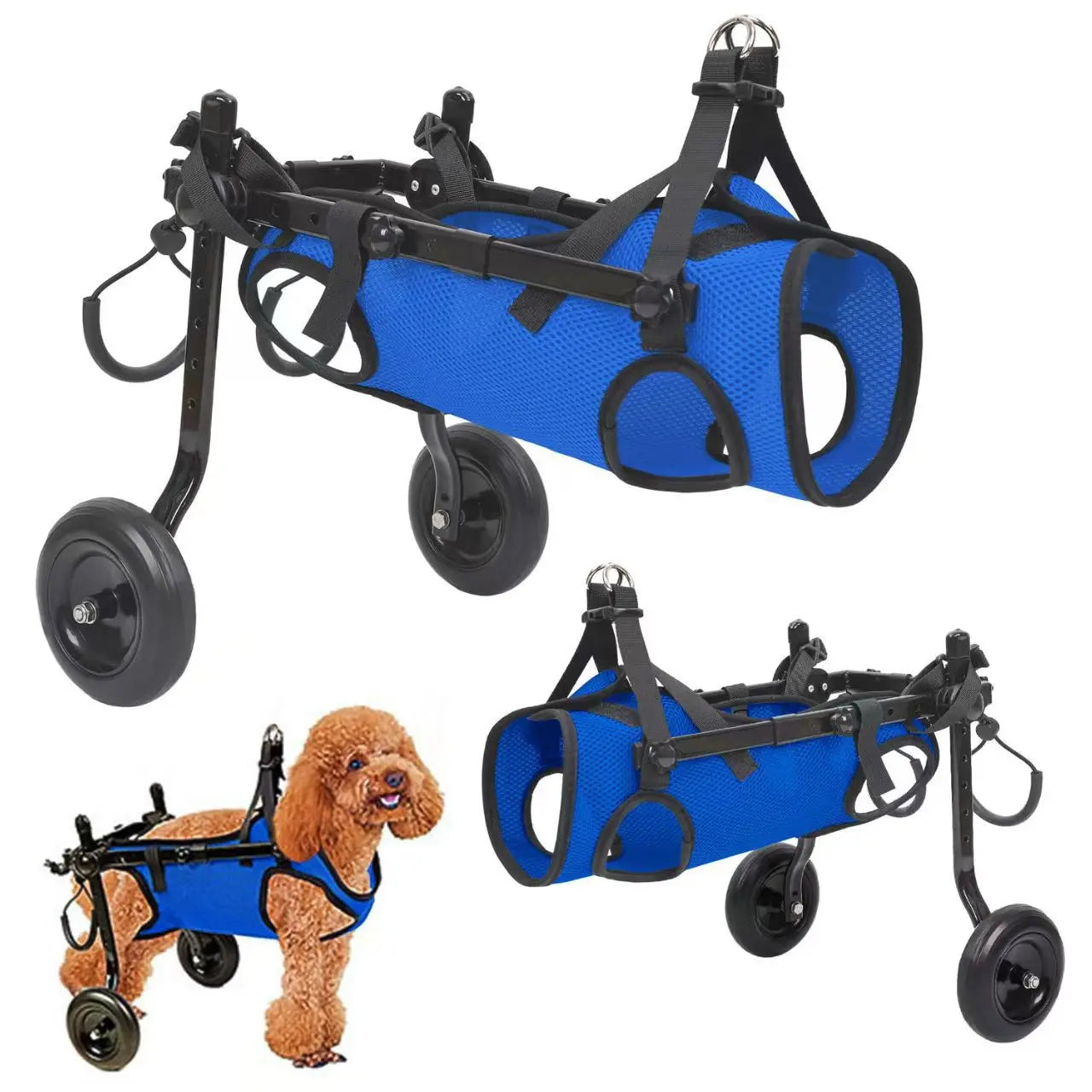 Dog Wheelchair Cart Adjustable Pet Cat Rehabilitation Walking Wheels Aids Mobility Assistance Light Dog Walk Tools