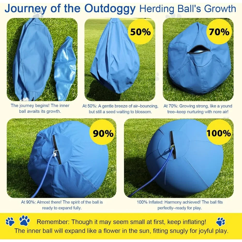 Heavy-Duty Dual-Layer Herding Ball, 22 Inch for Australian Shepherds, Border Collies, and Cattle Dogs - Ideal for Active Play an