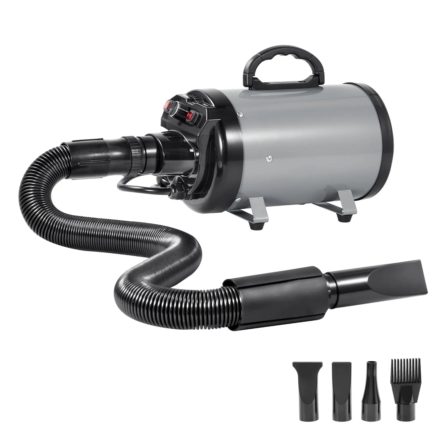 SucceBuy 2000W/2.7HP Dog Blow Dryer Adjustable Speed Temperature Control with 4 Nozzle and Extendable Hose for Pet Hair Grooming