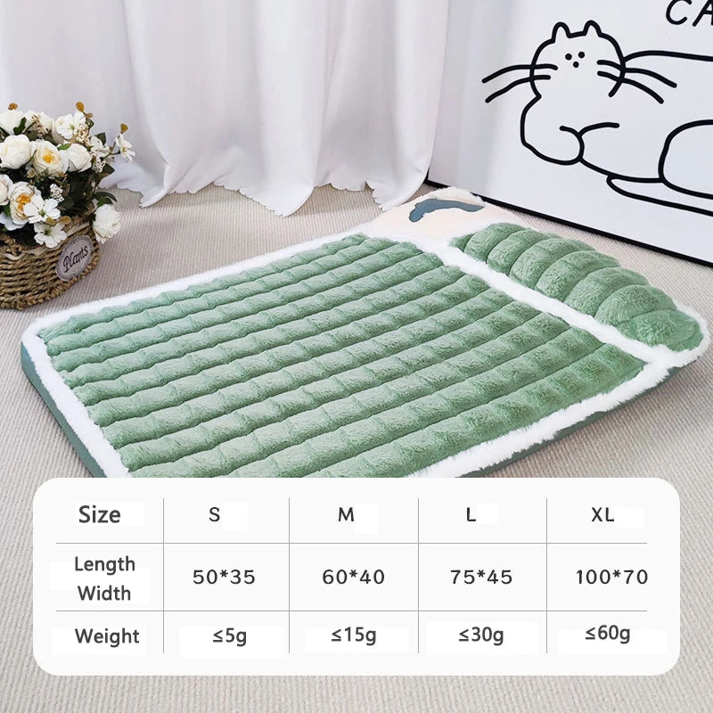 Winter Dog Bed Removable Washable Pet Dog Mat Sofa For Small Medium Large Dogs Cushion Protect Cervical Pet Mat