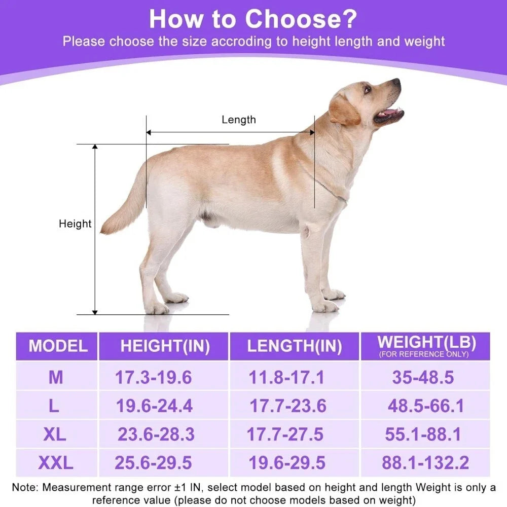 Dog Wheelchair for Back Legs - Lightweight Aluminum Alloy Dog Wheelchair Upgraded All-Terrain Tires for Large Dogs