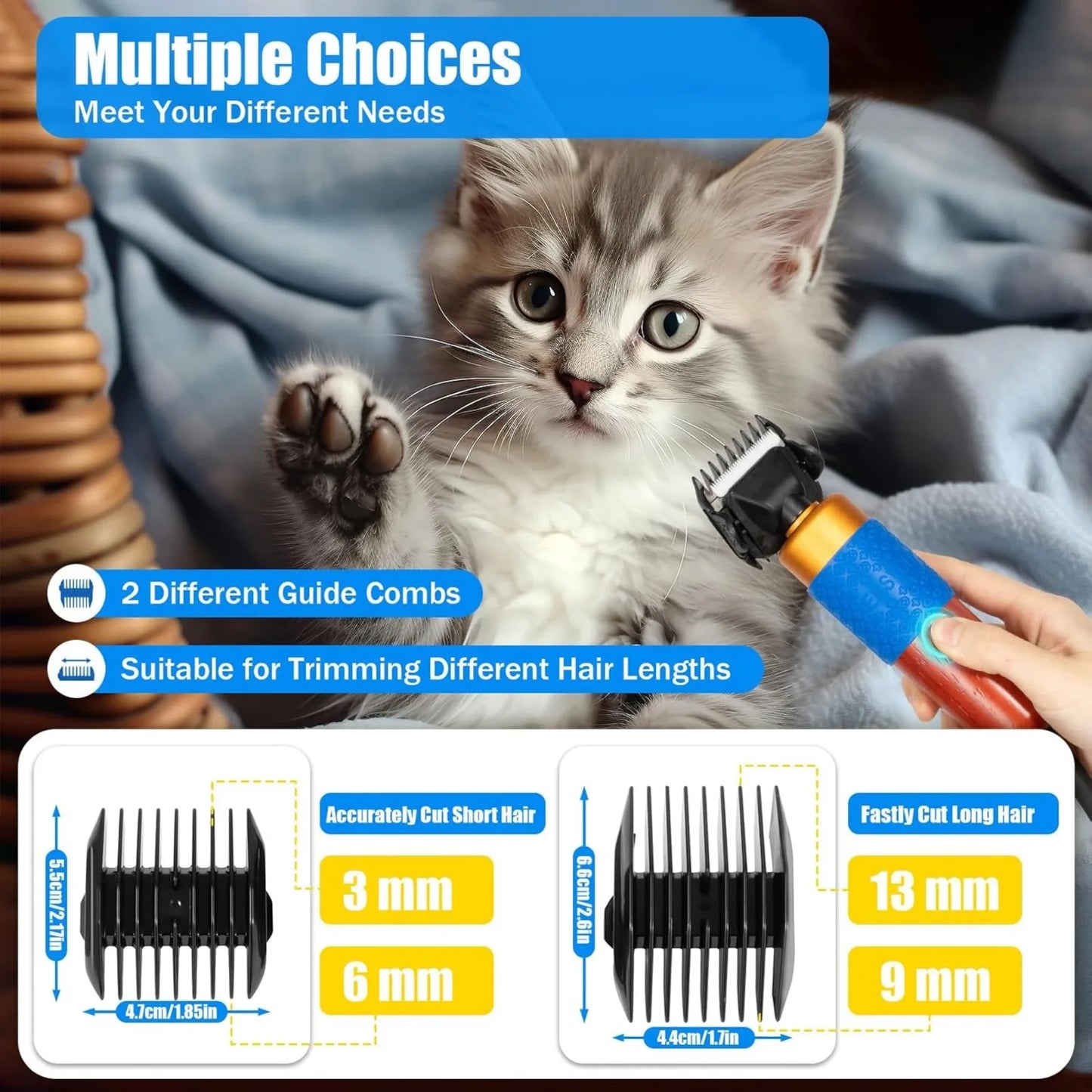 200W Electric Pet Clippers,Pet Dog Grooming Clippers Kit Low Noise Pet Hair Trimmer for Grooming Hair Clipper for Dogs Cats Pets