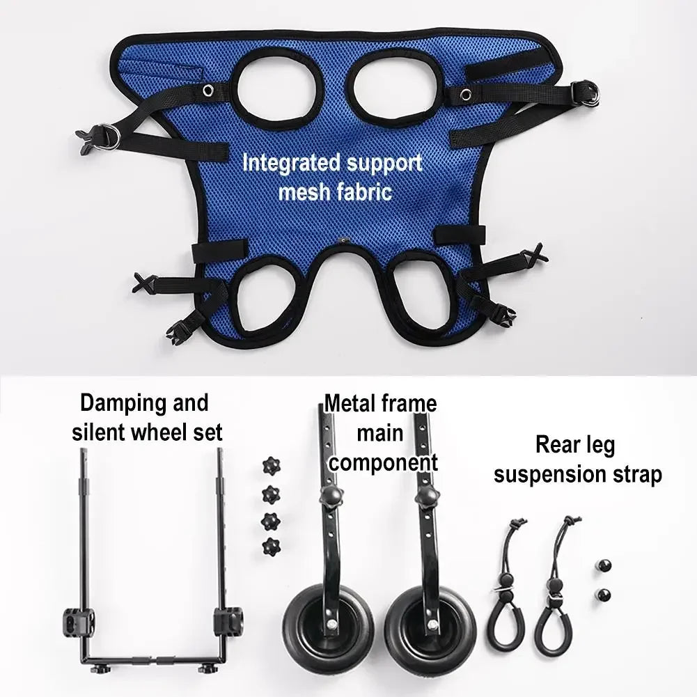 Dog Wheelchair Cart Adjustable Pet Cat Rehabilitation Walking Wheels Aids Mobility Assistance Light Dog Walk Tools