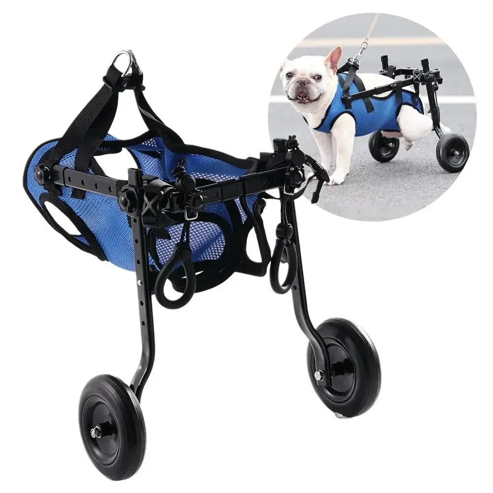 Dog Wheelchair Cart Adjustable Pet Cat Rehabilitation Walking Wheels Aids Mobility Assistance Light Dog Walk Tools