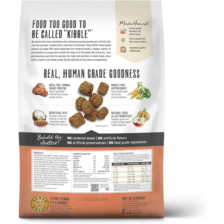 Whole Food Clusters Grain Free Beef Dry Dog Food 20 lb Bag